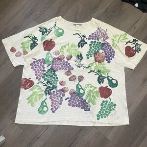VINTAGE 90s watercolor paint art fruit assortment AOP tshirt